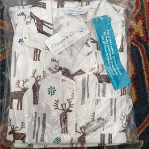 The Company Store Pajama Set with Deer and Tree Print girls boys sz 12